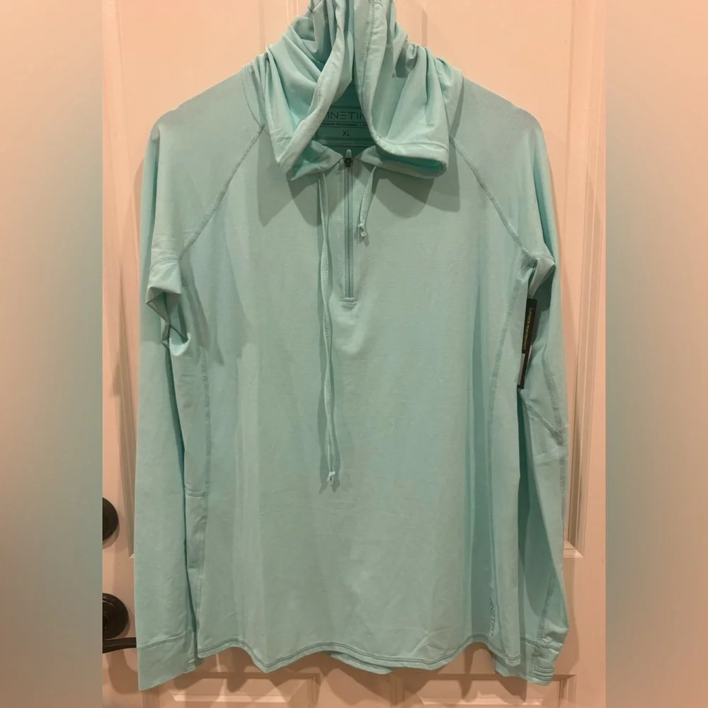 ANETIK Breeze Tech Hoody Seafoam Heather Surf Fish Outdoors $75 - Picture 7 of 11